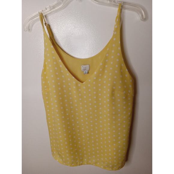 A New Day-Women's Size Small Yellow Polka Dot Essential Tank Top. Summer, Fun - Picture 1 of 9